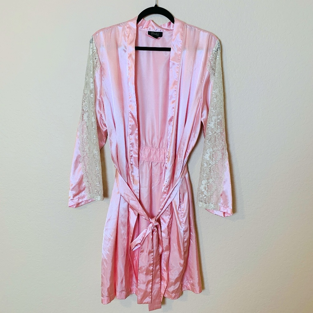 Thalia Sodi Short Robe Pink Satin L/XL Coquette Soft Girl Fairy Core Feminine